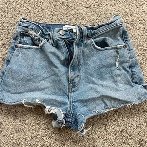 Abercrombie & Fitch the Mom Short High Rise Light Blue Jean Shorts